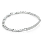 Gravierbares ID-Armband aus Sterlingsilber mit Panzerkette, 18 - 21,5 cm
