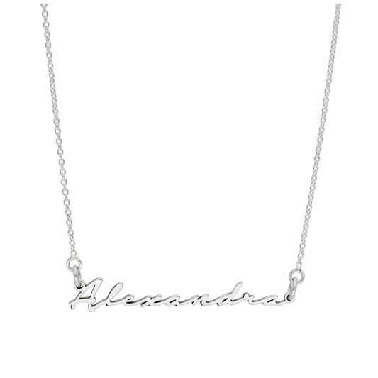 Bespoke Sterling Silver Signature Name Necklace 17 Inches - jewellerybox