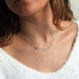 Personalisierte Sterlingsilber Namenshalskette