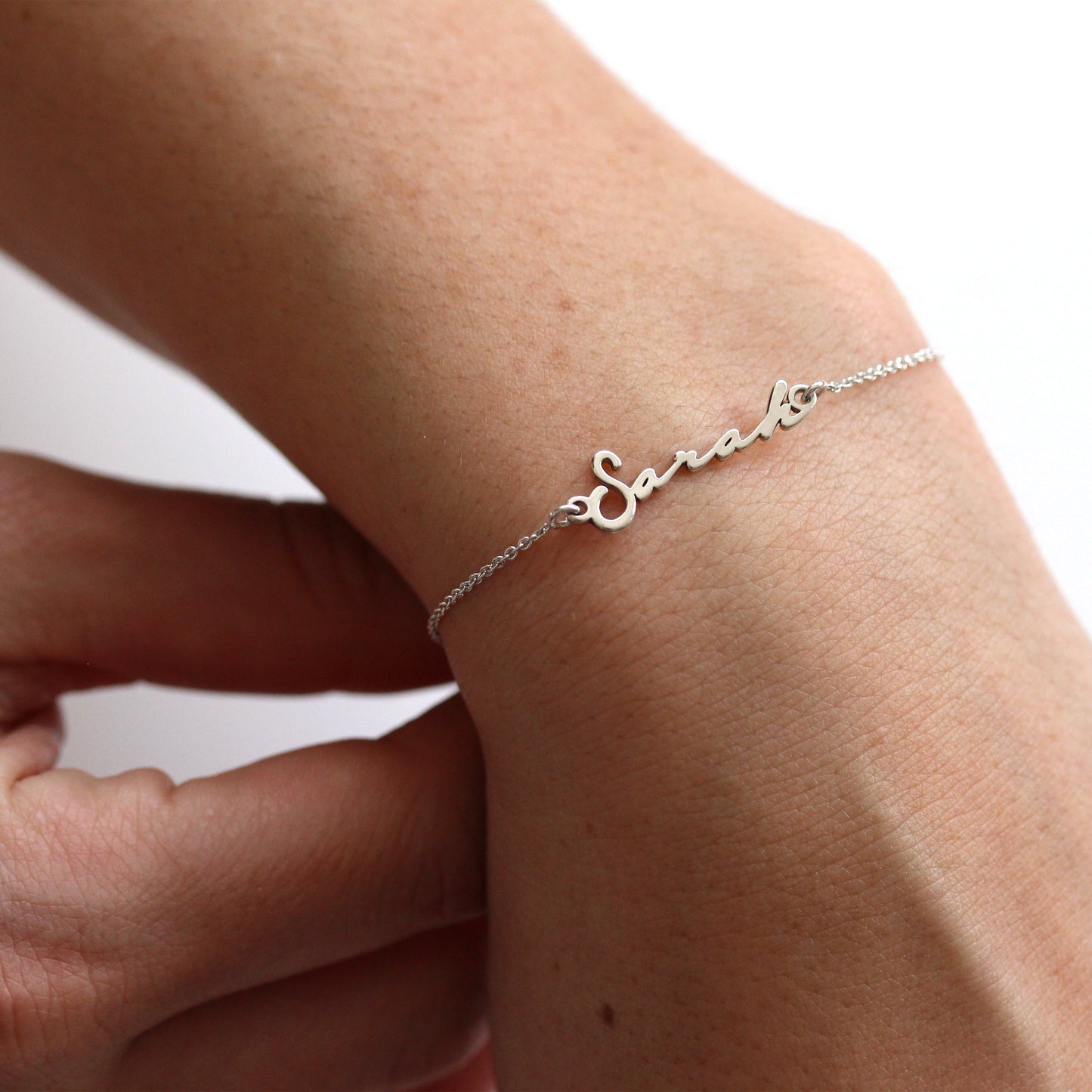 Personalisiertes verstellbares Sterling Silber Namensarmband