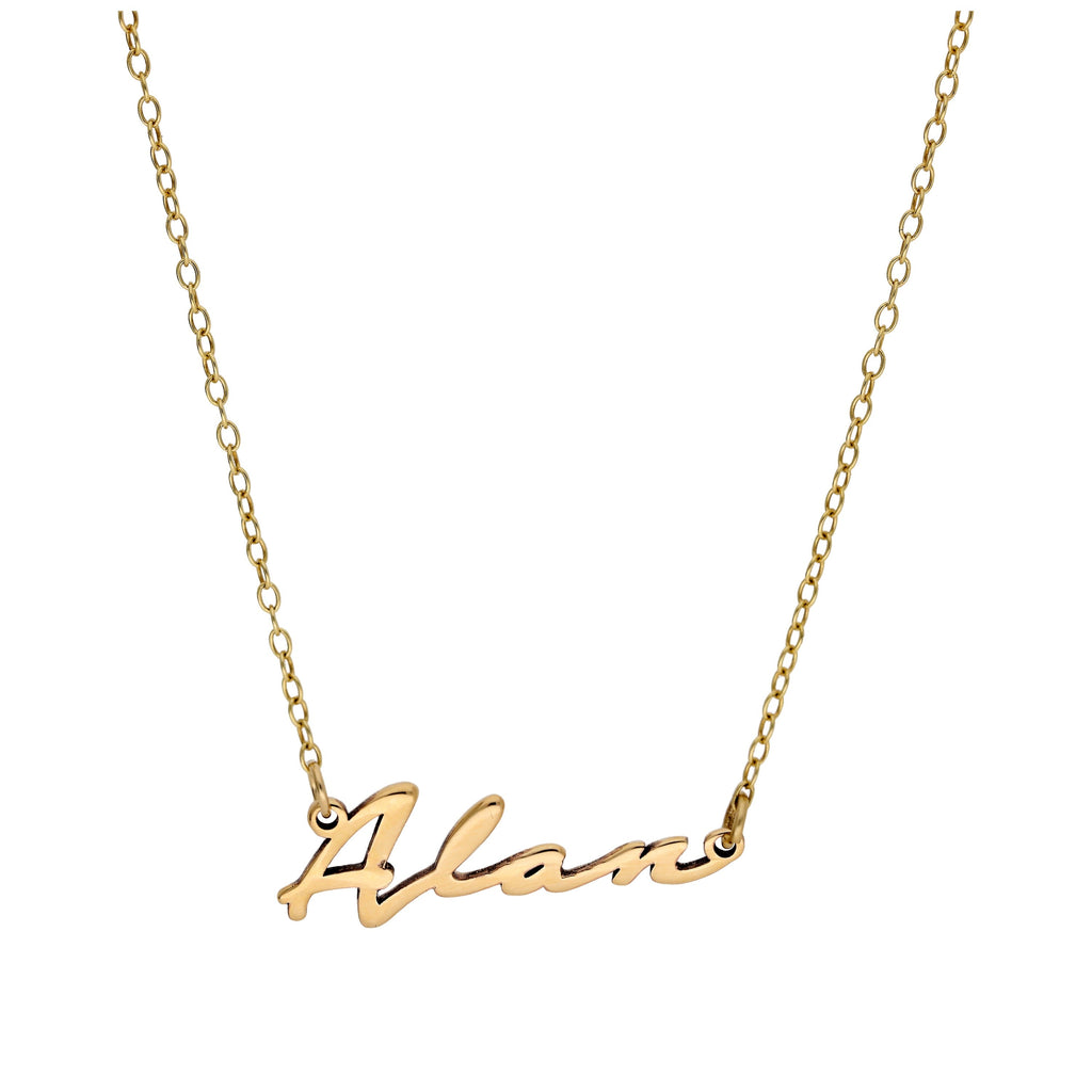 Personalisierte Namenshalskette aus 9 Karat Gold