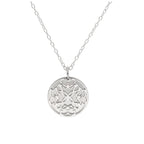 Sterlingsilber-Halskette mit Maiglöckchen (Geburtsblume Mai) und 13 mm Gravurplättchen, 35,5 - 56 cm