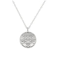 Sterlingsilber-Halskette mit Rittersporn (Geburtsblume Juli) und 13 mm Gravurplättchen, 35,5 - 56 cm