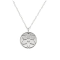Sterlingsilber-Halskette mit Gladiole (Geburtsblume August) und 13 mm Gravurplättchen, 35,5 - 56 cm