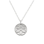 Sterlingsilber-Halskette mit Gladiole (Geburtsblume August) und 13 mm Gravurplättchen, 35,5 - 56 cm