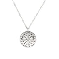 Sterlingsilber-Halskette mit Aster (Geburtsblume September) und 13 mm Gravurplättchen, 35,5 - 56 cm