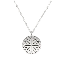 Sterlingsilber-Halskette mit Aster (Geburtsblume September) und 13 mm Gravurplättchen, 35,5 - 56 cm