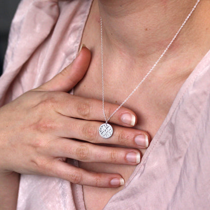 Sterling Silver October Marigold Birth Flower & 13mm Engravable Tag Necklace 14 - 22 Inches