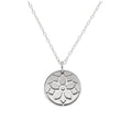 Sterlingsilber-Halskette mit Weihnachtsstern (Geburtsblume Dezember) und 13 mm Gravurplättchen, 35,5 - 56 cm
