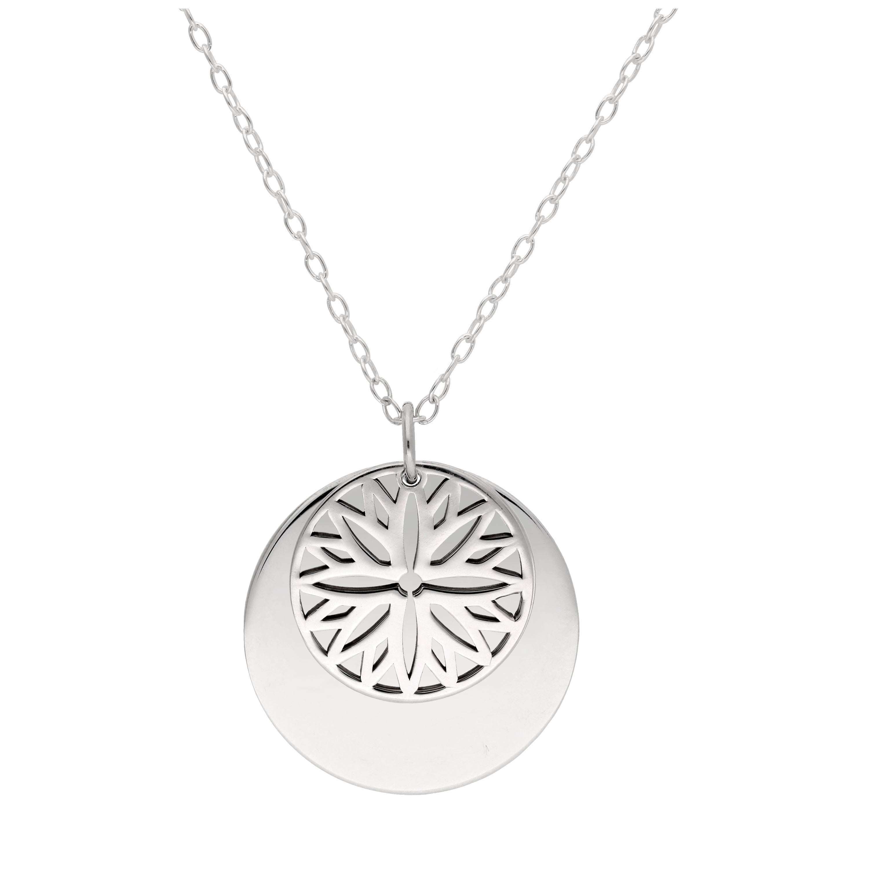 Sterlingsilber September Aster Geburtsblume & 18 mm Gravierbar Namensschild Halskette 14 - 56 cm