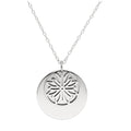Sterlingsilber Chrysanthemenblume & 18 mm Anhänger Halskette 14-22 Zoll
