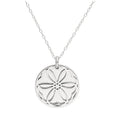 Sterlingsilber Violett Blume & 18 mm Tag Halskette 35-55 cm