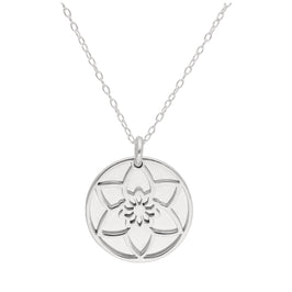 Sterlingsilber März Narzisse Geburtsblume & 18 mm Gravierbar Namensschild Halskette 14 - 56 cm