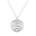 Sterlingsilber Juni Rose Geburtsblume & 18 mm Gravierbar Namensschild Halskette 14 - 56 cm
