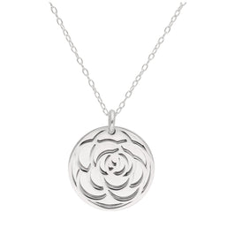 Sterlingsilber Juni Rose Geburtsblume & 18 mm Gravierbar Namensschild Halskette 14 - 56 cm