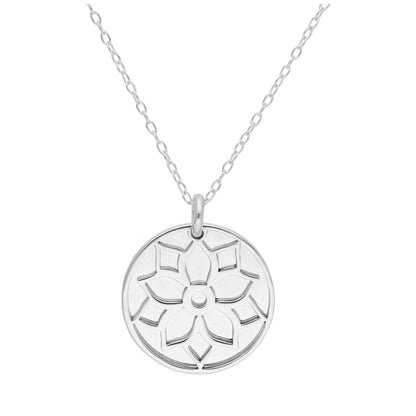 Halskette aus Sterlingsilber mit Weihnachtssternblume und 18-mm-Anhänger, 14–22 Zoll