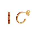 Huggie-Creolen aus 9 Karat Gold mit Zirkonia-Geburtsstein und Pavé-Besatz
