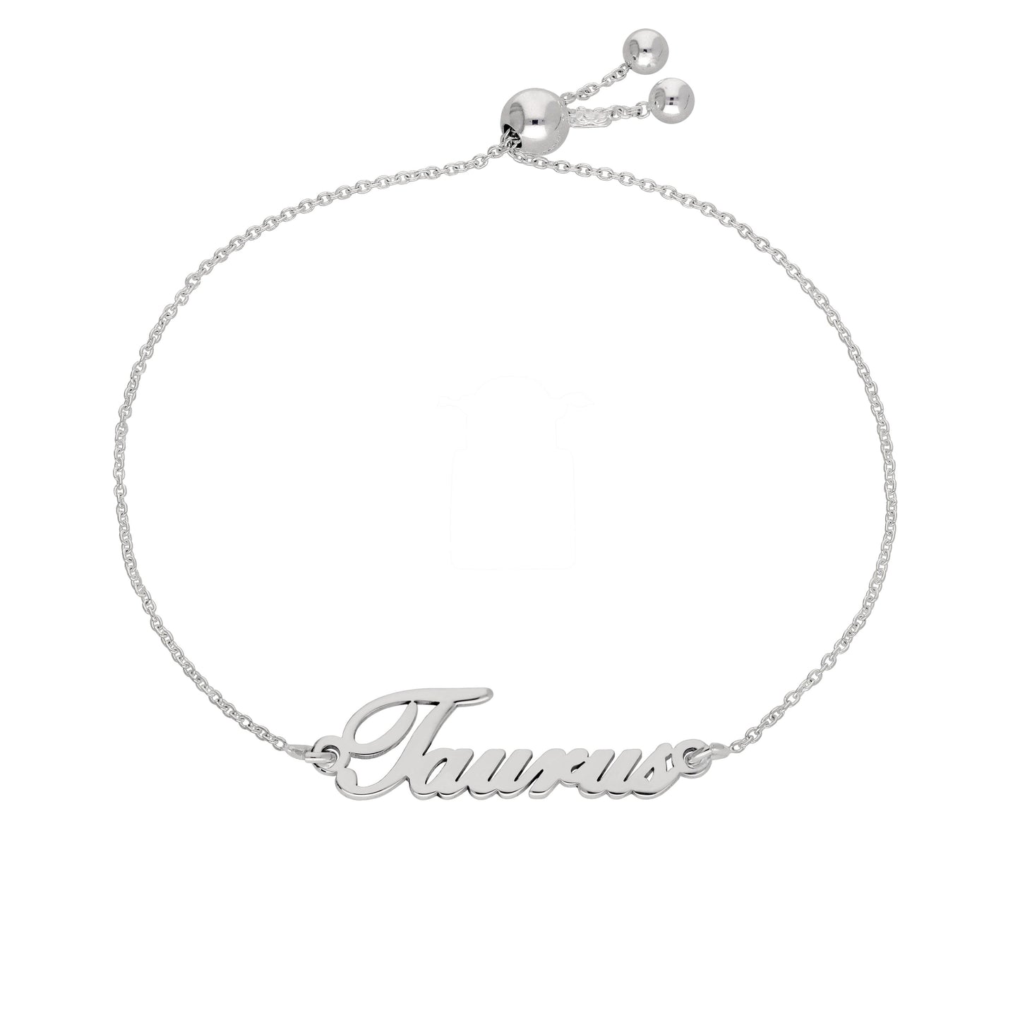 Sterlingsilber Stier Name Verstellbar Armband