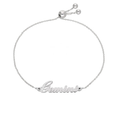 Sterlingsilber Zwillinge Name Verstellbar Armband