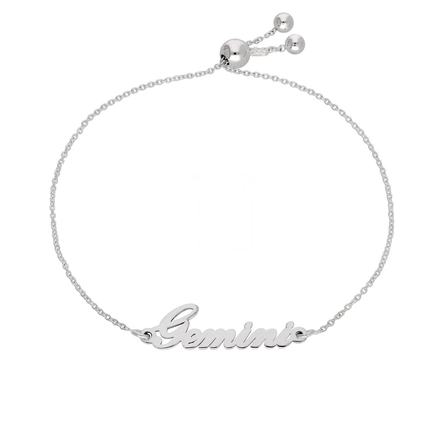 Sterlingsilber Zwillinge Name Verstellbar Armband