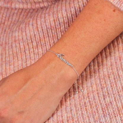 Sterlingsilber Krebs Name Verstellbar Armband