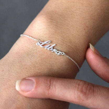 Sterlingsilber Waage Name Verstellbar Armband