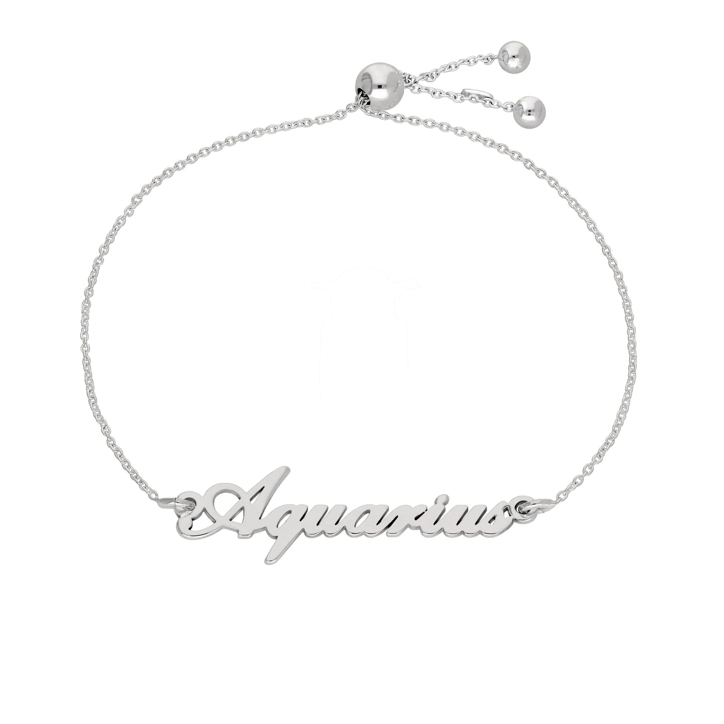 Sterlingsilber Wassermann Name Verstellbar Armband