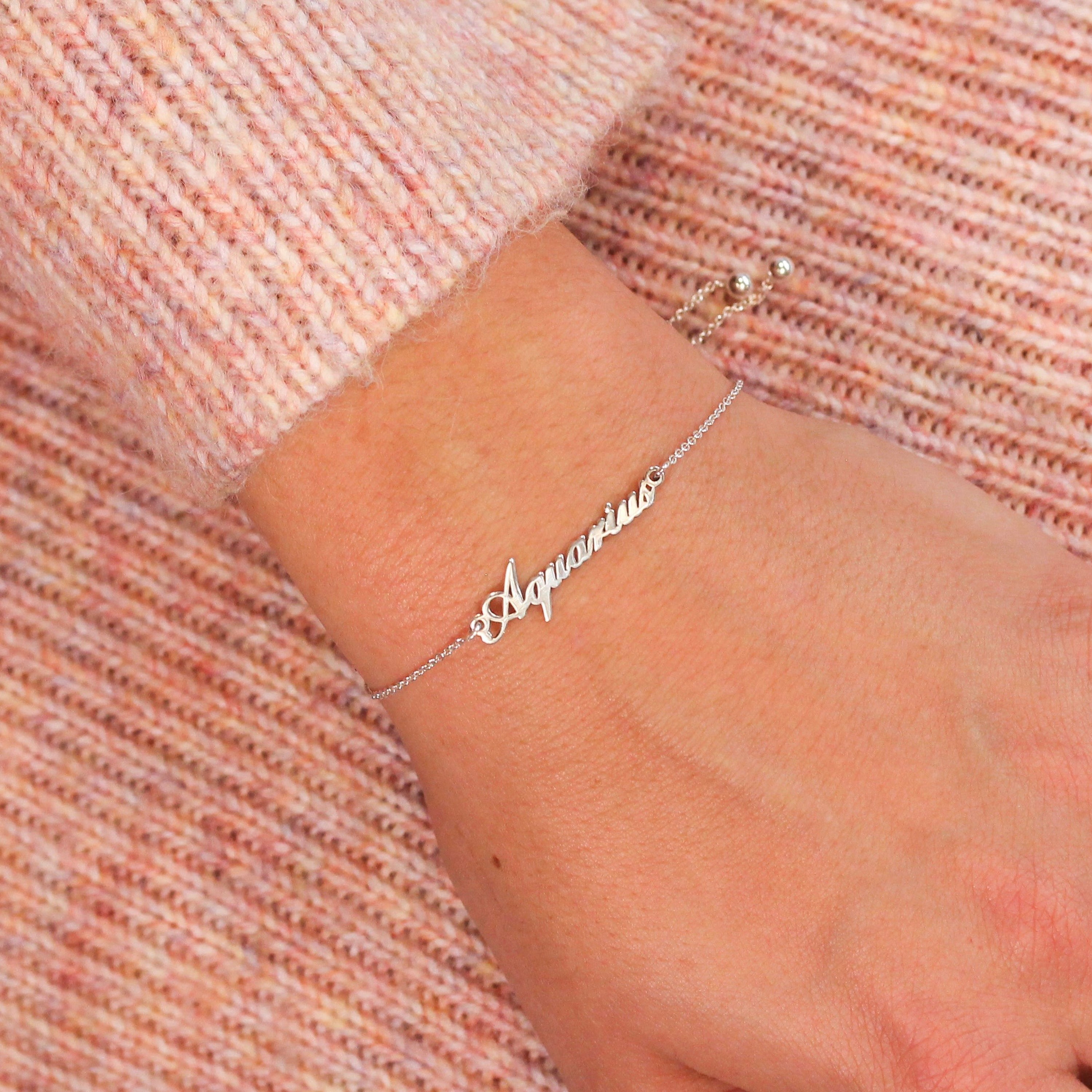 Sterlingsilber Wassermann Name Verstellbar Armband