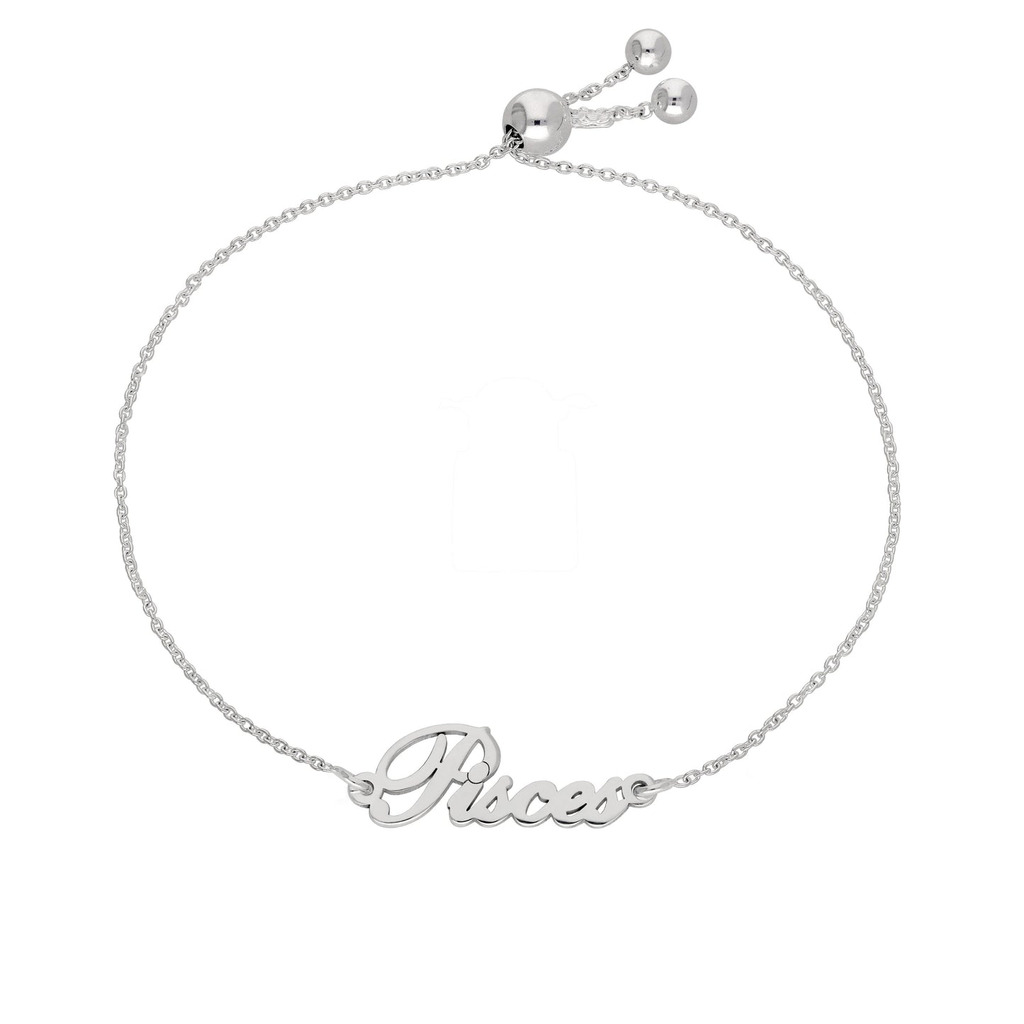 Sterlingsilber Fische Name Verstellbar Armband