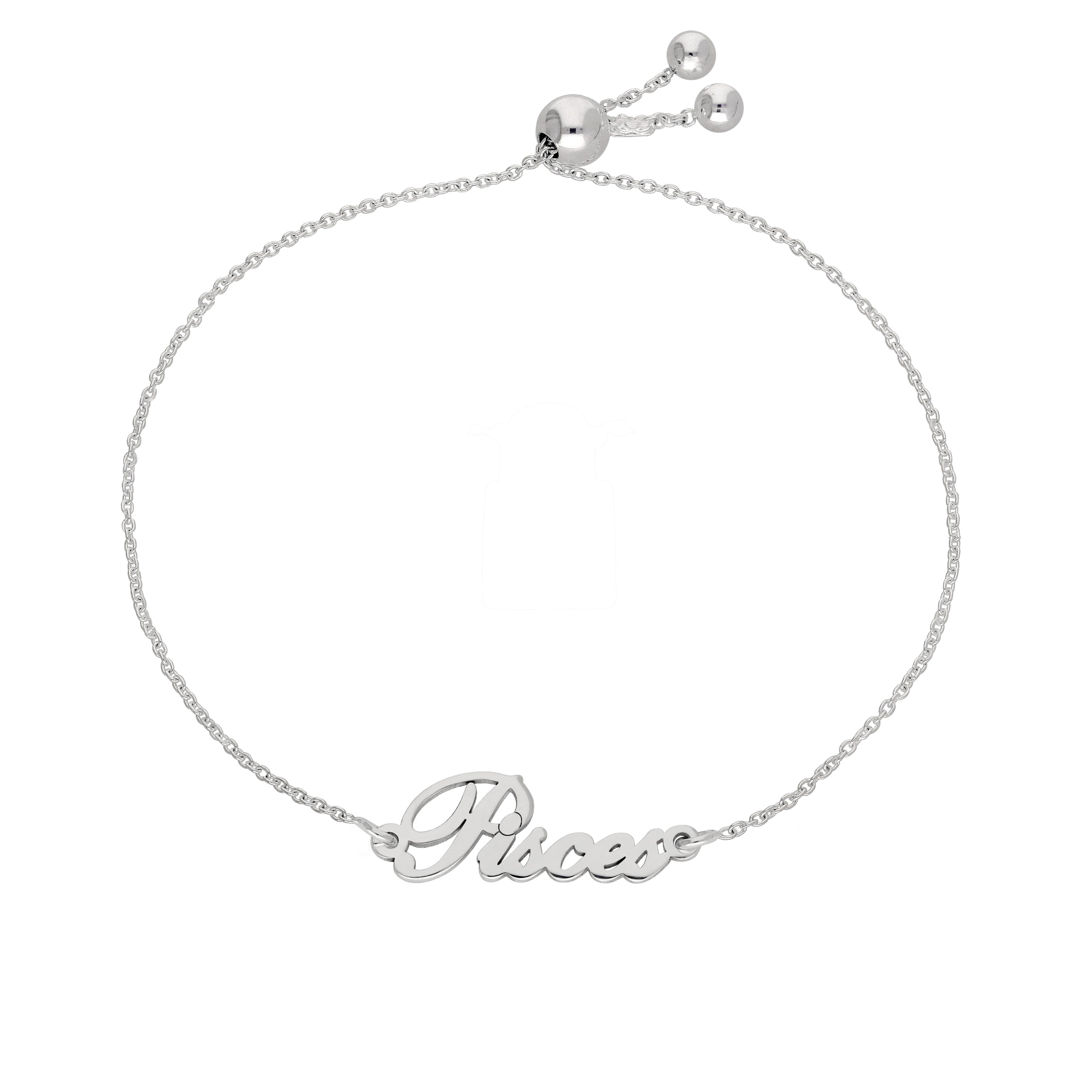Sterlingsilber Fische Name Verstellbar Armband