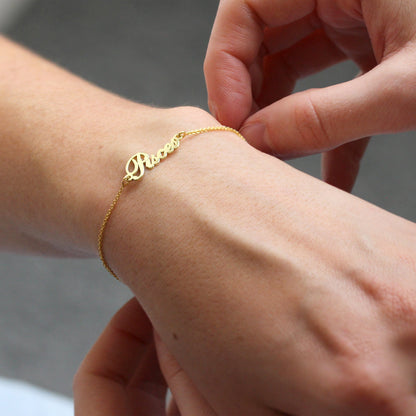 Sterlingsilber Fische Name Verstellbar Armband