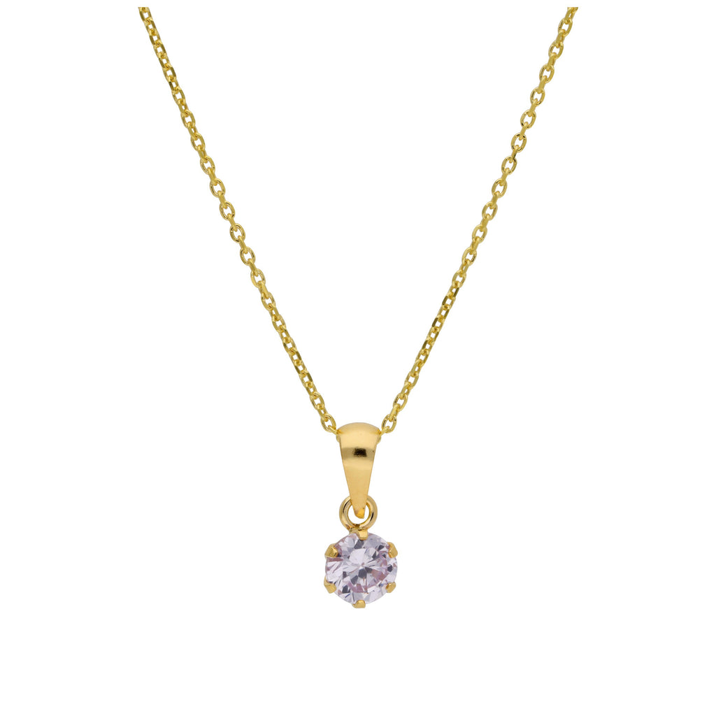 9 Karat Gold 5 mm runde Krallen Alexandrit CZ Halskette 40–50 cm