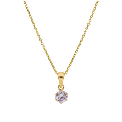 9 Karat Gold 5 mm runde Krallen Alexandrit CZ Halskette 40–50 cm