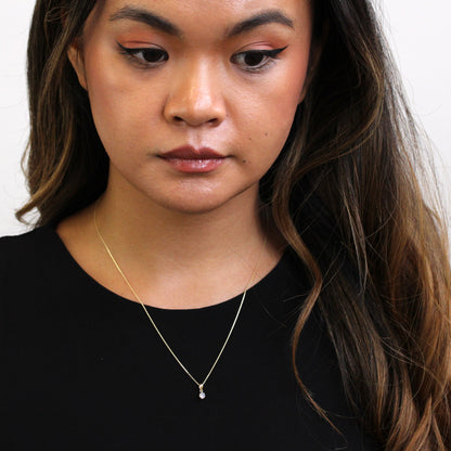 9 Karat Gold 5 mm runde Krallen Alexandrit CZ Halskette 40–50 cm