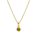 Halskette aus 9 Karat Gold mit 5 mm runden CZ-Steinen in Peridot, 16–20 Zoll