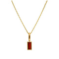 Halskette aus 9 Karat Gold mit Baguette-Granat und CZ, 40–50 cm