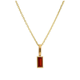 Halskette aus 9 Karat Gold mit Baguette-Granat und CZ, 40–50 cm
