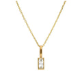 Halskette aus 9 Karat Gold mit klarem CZ-Baguette 16–20 Zoll