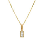 Halskette aus 9 Karat Gold mit klarem CZ-Baguette 16–20 Zoll