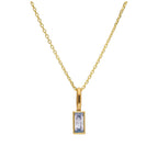 Halskette mit Baguette-Alexandrit CZ aus 9 Karat Gold, 16–20 Zoll