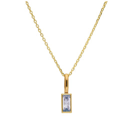 Halskette mit Baguette-Alexandrit CZ aus 9 Karat Gold, 16–20 Zoll