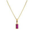 9-karätige Goldkette mit Baguette-Rubin-CZ 16–20 Zoll