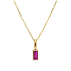 9-karätige Goldkette mit Baguette-Rubin-CZ 16–20 Zoll