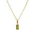 Halskette aus 9 Karat Gold mit Baguette-Peridot und CZ, 16–20 Zoll