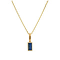 Halskette aus 9 Karat Gold mit Baguette-Saphir und CZ, 16–20 Zoll