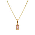 Halskette aus 9 Karat Gold mit Baguette-Turmalin und CZ, 16–20 Zoll