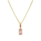 Halskette aus 9 Karat Gold mit Baguette-Turmalin und CZ, 16–20 Zoll