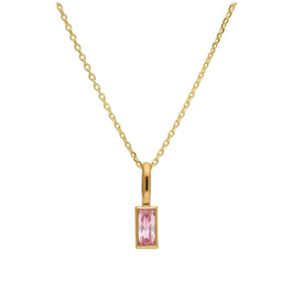 Halskette aus 9 Karat Gold mit Baguette-Turmalin und CZ, 16–20 Zoll
