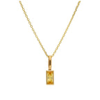 Halskette aus 9 Karat Gold mit Baguette-Citrin und CZ, 16–20 Zoll