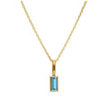 Halskette aus 9 Karat Gold mit Baguette-Tansanit und CZ, 16–20 Zoll